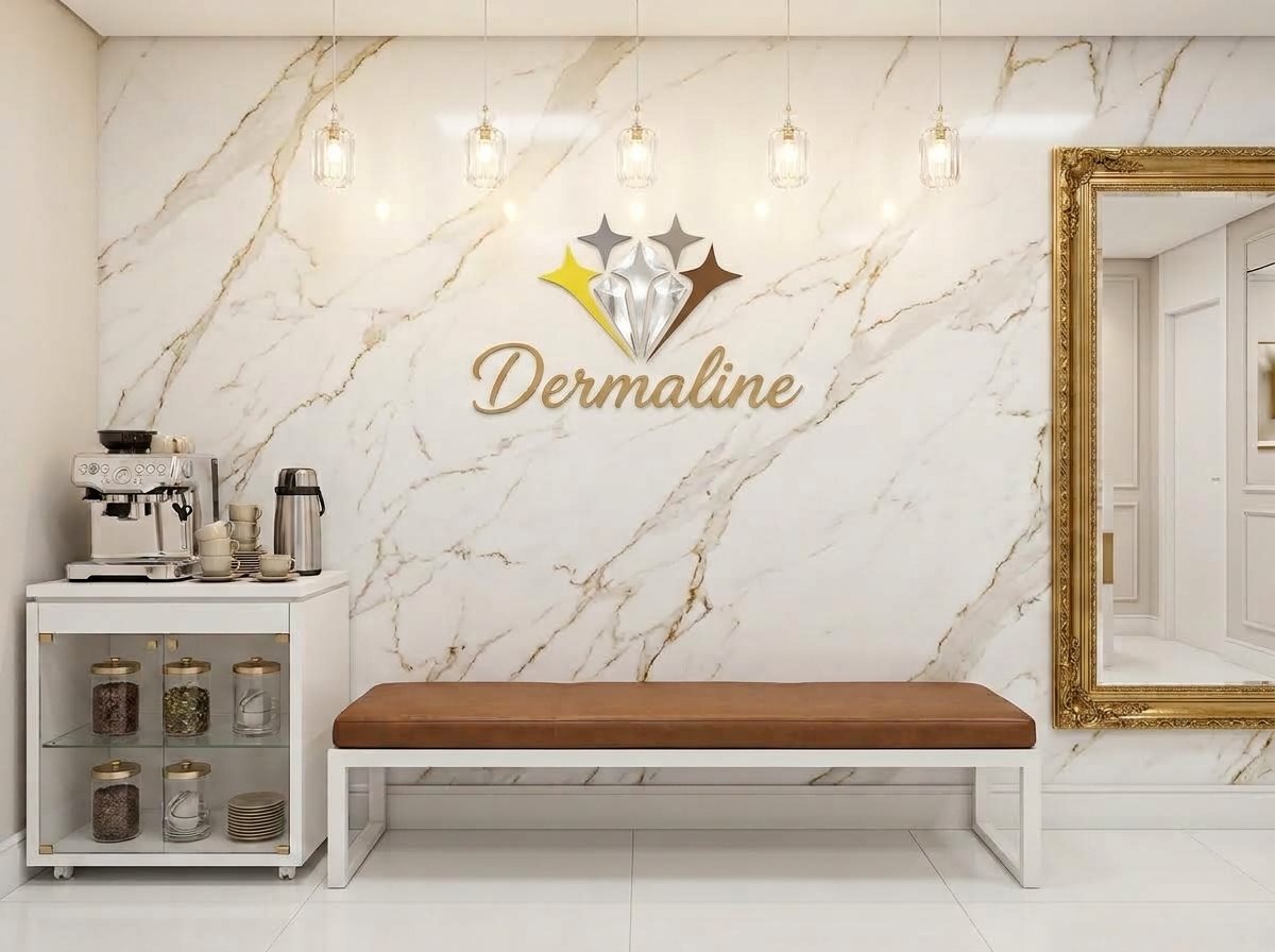 Recepção e Lounge do Instituto Dermaline
